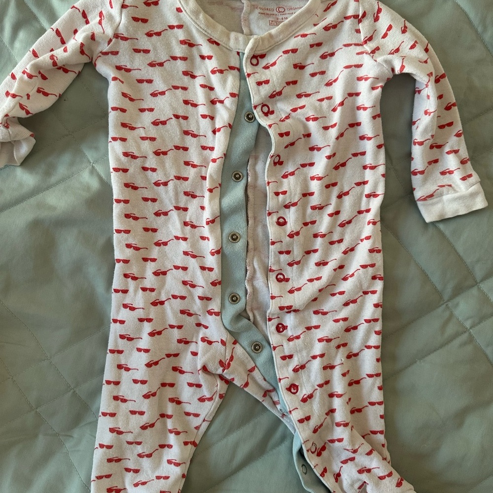 Colored Organics Red Sunglasses Print Kids Pajamas